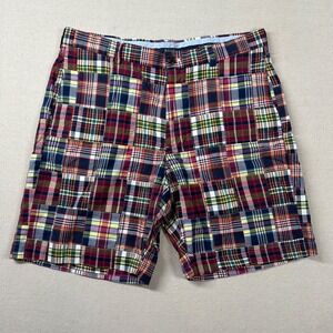 Brooks Brothers Shorts Mens 36 (fits 34) Patchwork Plaid Madras Golf Preppy 8"